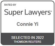 Rated By Super Lawyers Connie Yi Selected in 2022 Thomson Reuters